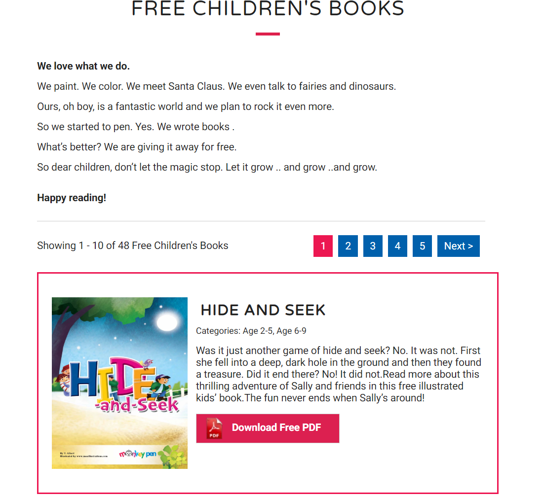 HIDE AND SEEK  Free Children's book from Monkey Pen – Monkey Pen Store
