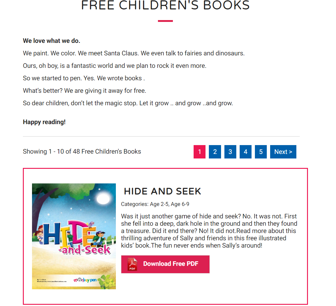 HIDE AND SEEK  Free Children's book from Monkey Pen – Monkey Pen